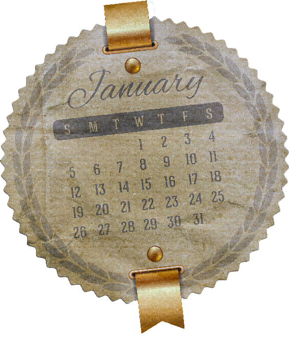 calendario vintage enero