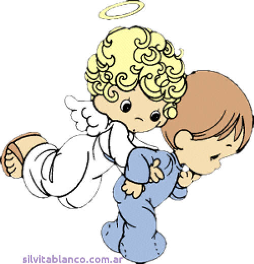 angelitos ayudando a un ni�o precious moments