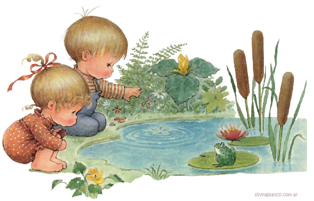 ni�os a la orilla del lago