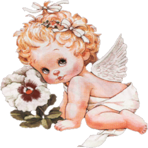 angelito con flores
