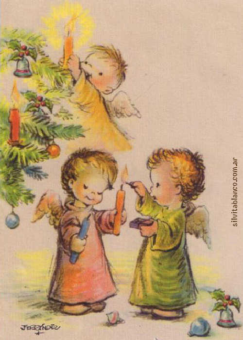 angelitos armando rbol de navidad