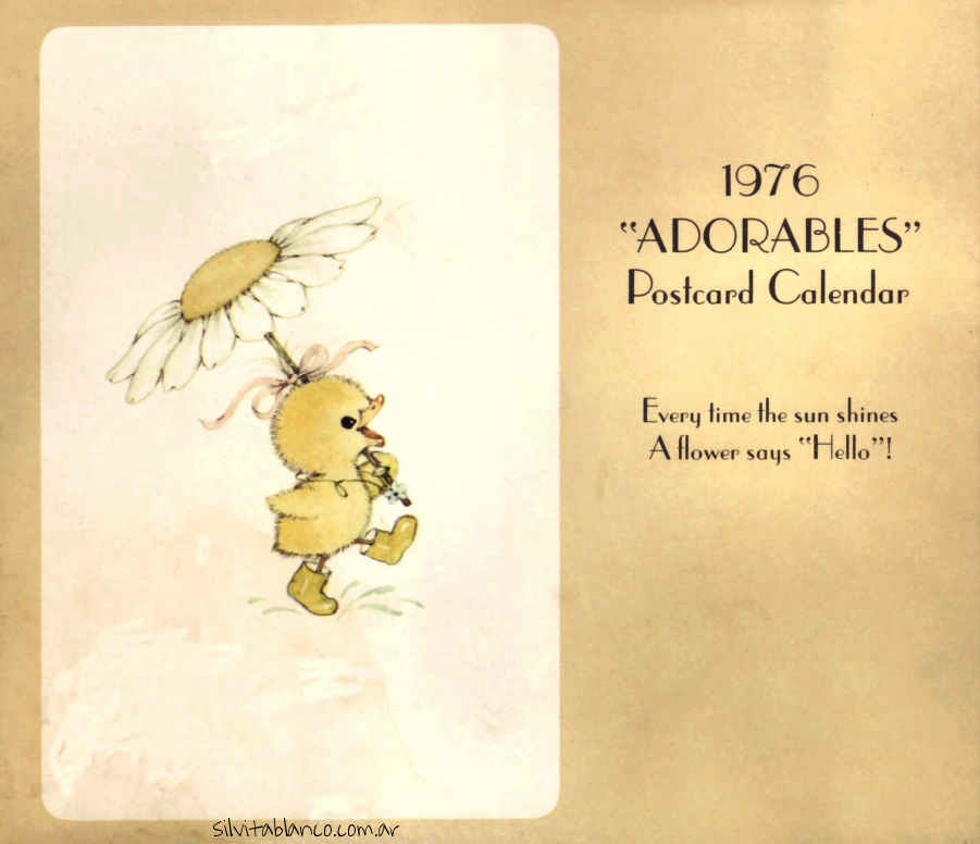 Adorable Animalitos Calendario Vintage 1976 Ruth Morehead