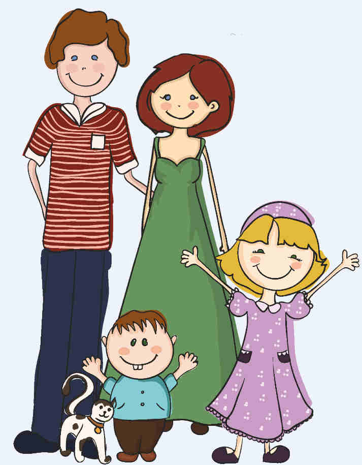 Familia dibujos, ilustraciones infantiles Susan Fitch y Otro