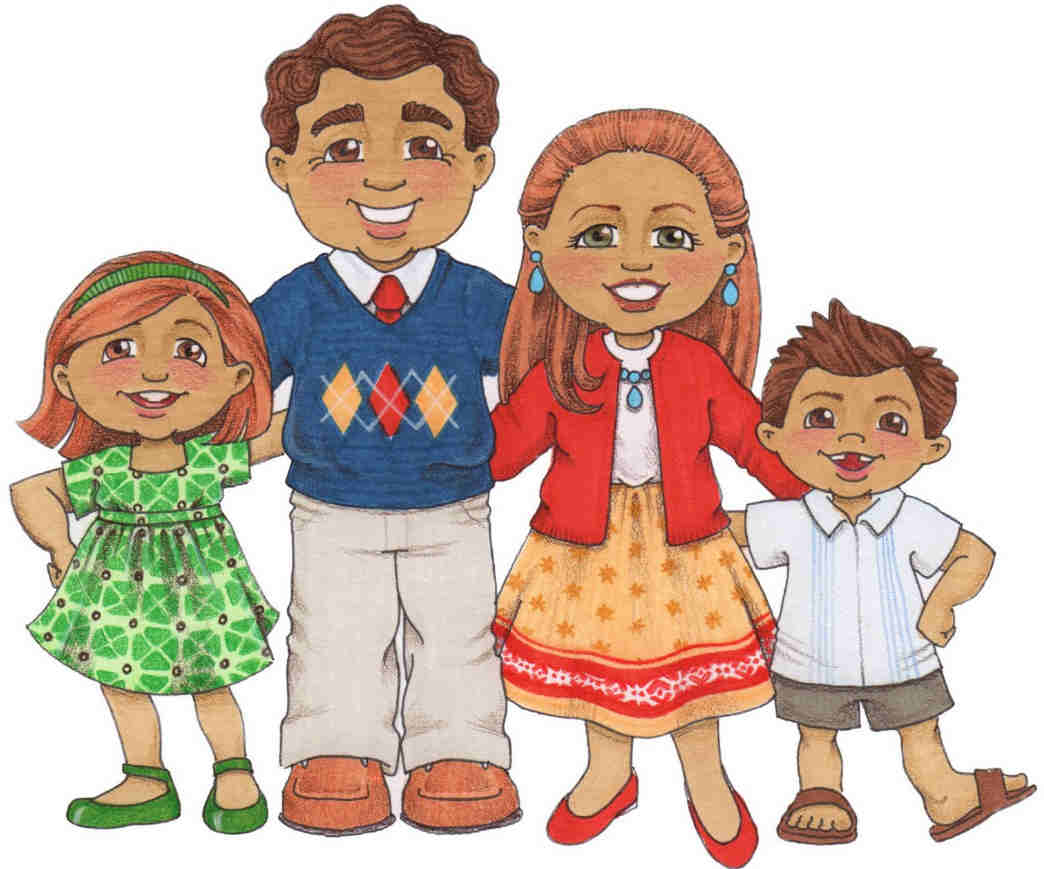 Familia dibujos, ilustraciones infantiles Susan Fitch y Otro