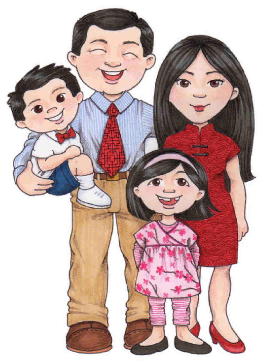 Familia dibujos, ilustraciones infantiles Susan Fitch y Otro