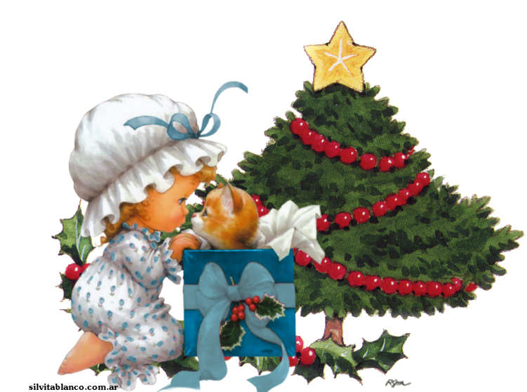 Nena abriendo regalo navidad