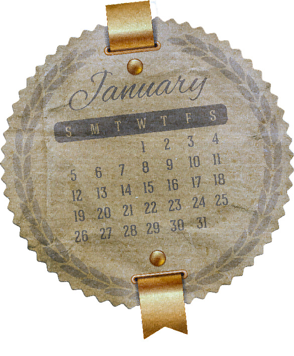 Calendario Collection PNG Ilustraciones Vintage Cards