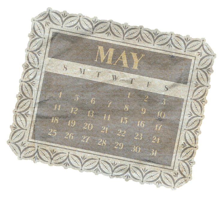 Calendario Collection PNG Ilustraciones Vintage Cards