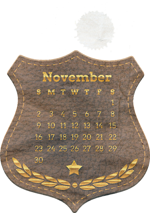 calendario vintage noviembre