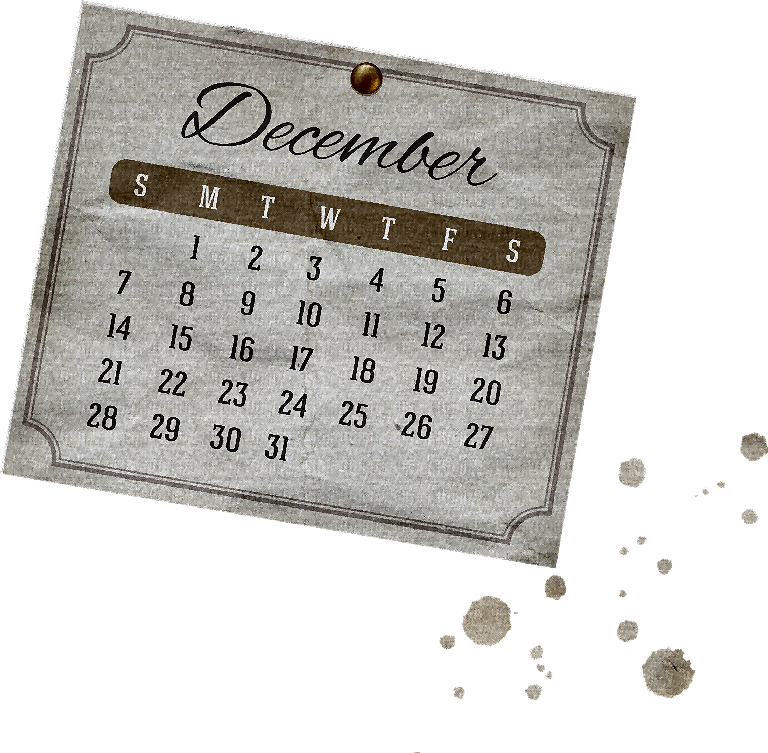 calendario vintage diciembre