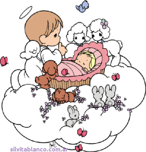 angelito precious moments haciendo dormir beb�