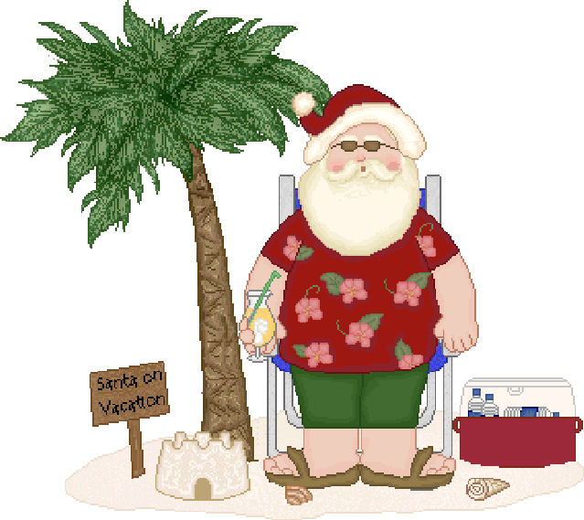 Santa Claus en el Caribe navidad tropical gifs