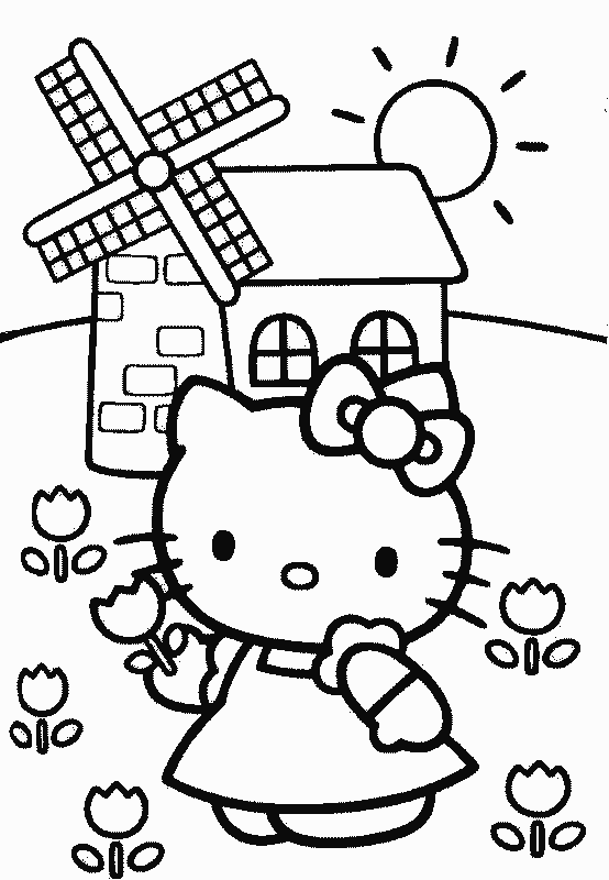 hola kitty colorear