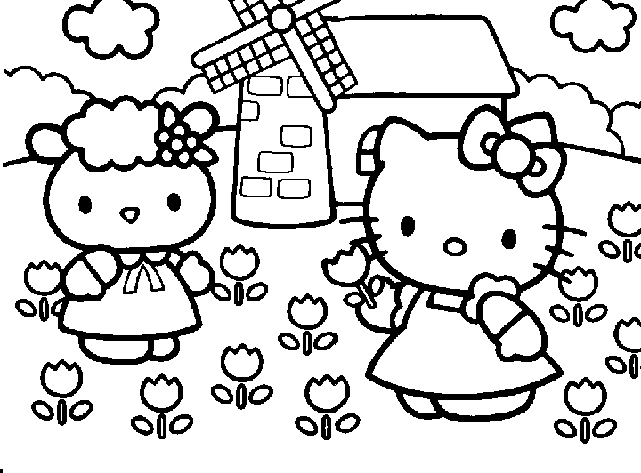 hola kitty colorear