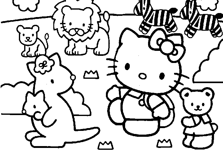 hola kitty colorear