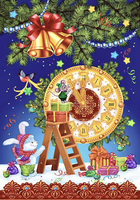 postal infantil navidad rusa